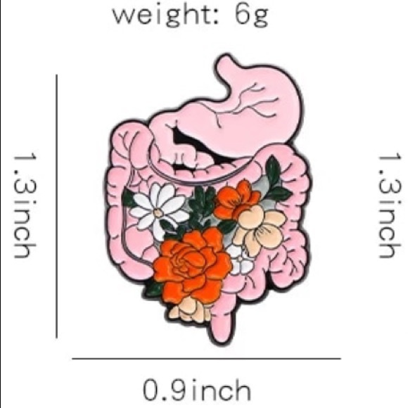 Floral GI Anatomy Enamel Pin Doctor Surgeon Nurses Gift Artsy Anatomical Brooch - Picture 4 of 7
